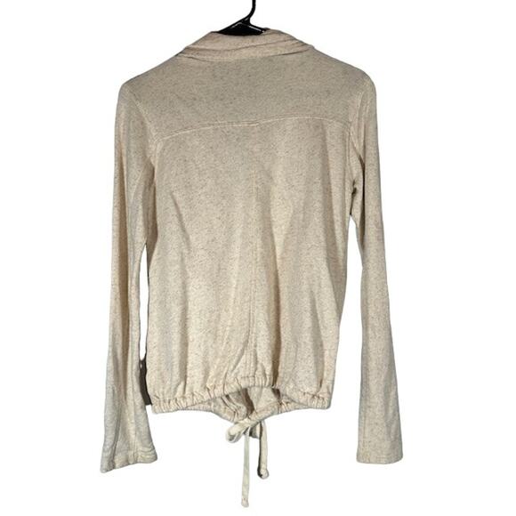 Lucky Brand Beige Oatmeal Long Sleeve Linen Blend Front Zip Jacket Women Sz XS - Picture 7 of 11